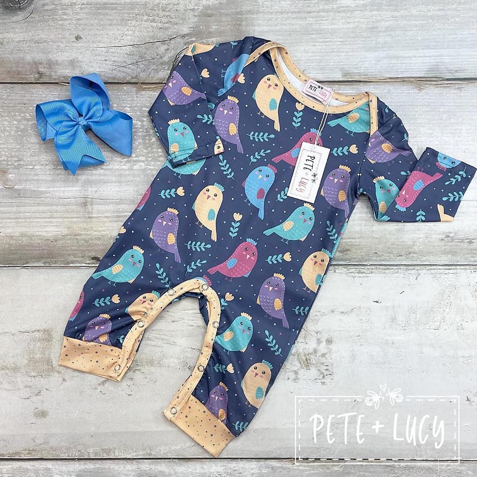 Bright Birds Pete + Lucy Romper